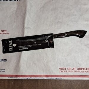 NWT Flint Stainless Vanadium Steel Cutlery Tomato Knife with Pakkawood Handle